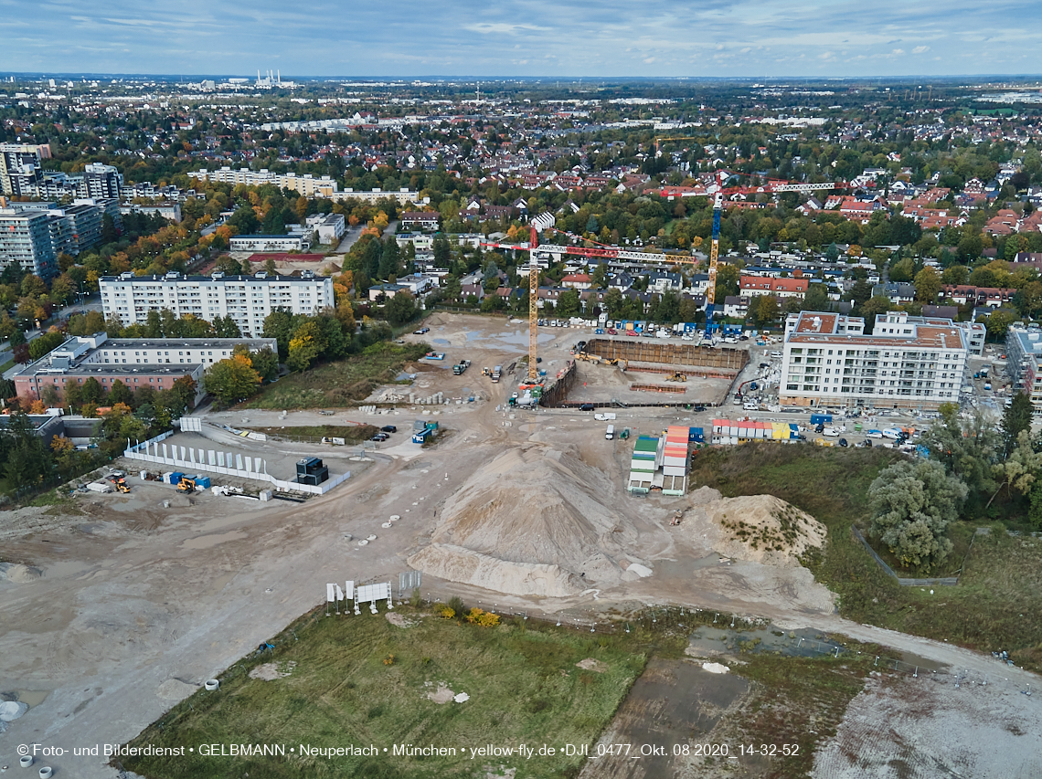 08.10.2020 - Baustelle Alexisquartier und Umgebung in Neuperlach